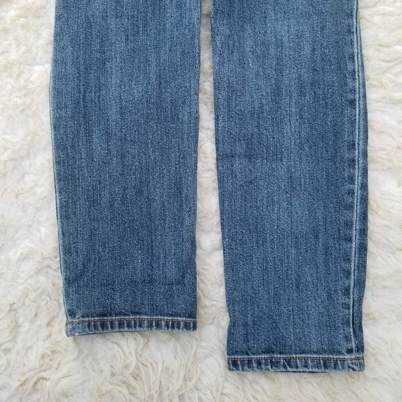 Distressed Boyfriend Straight Jeans Old Navy Size 0 Crop Dark Stretch Denim - Picture 6 of 8